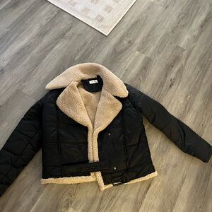 Women's Black and Tan Jacket